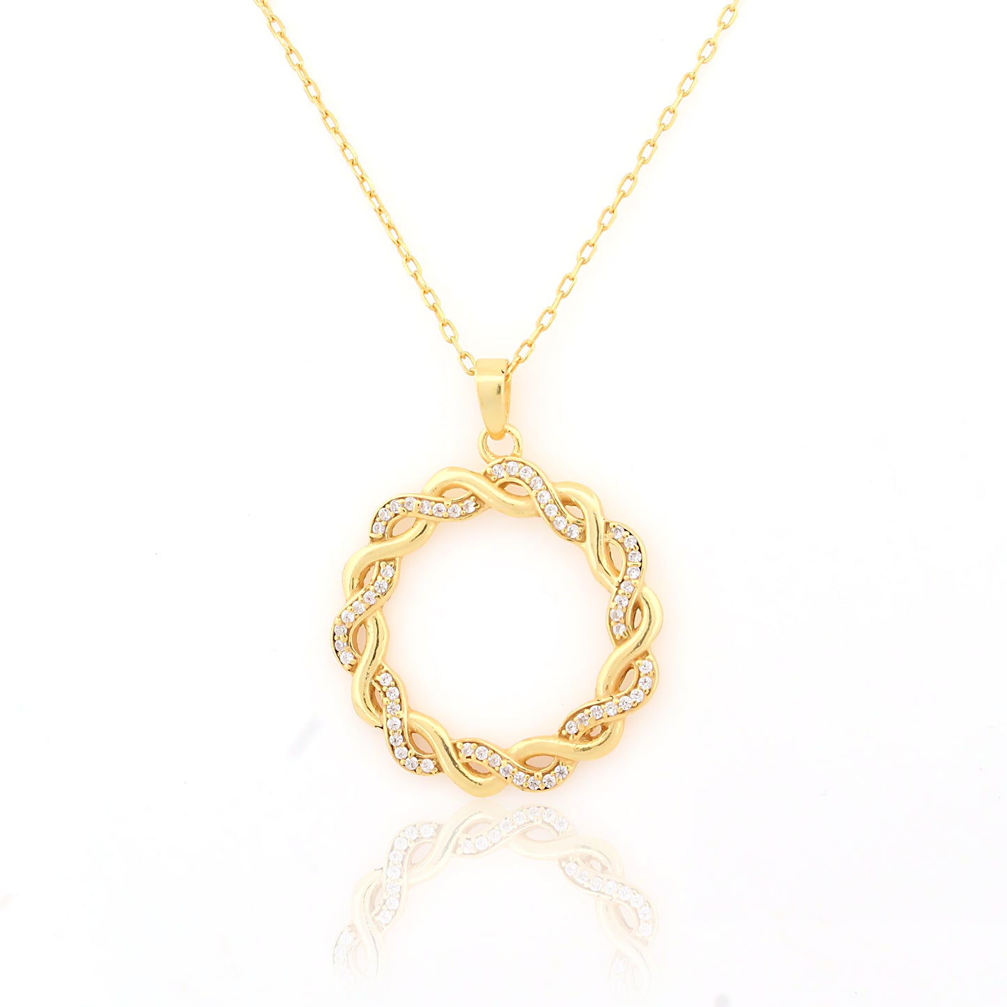 92.5 Twisted Silver Circle Pendant