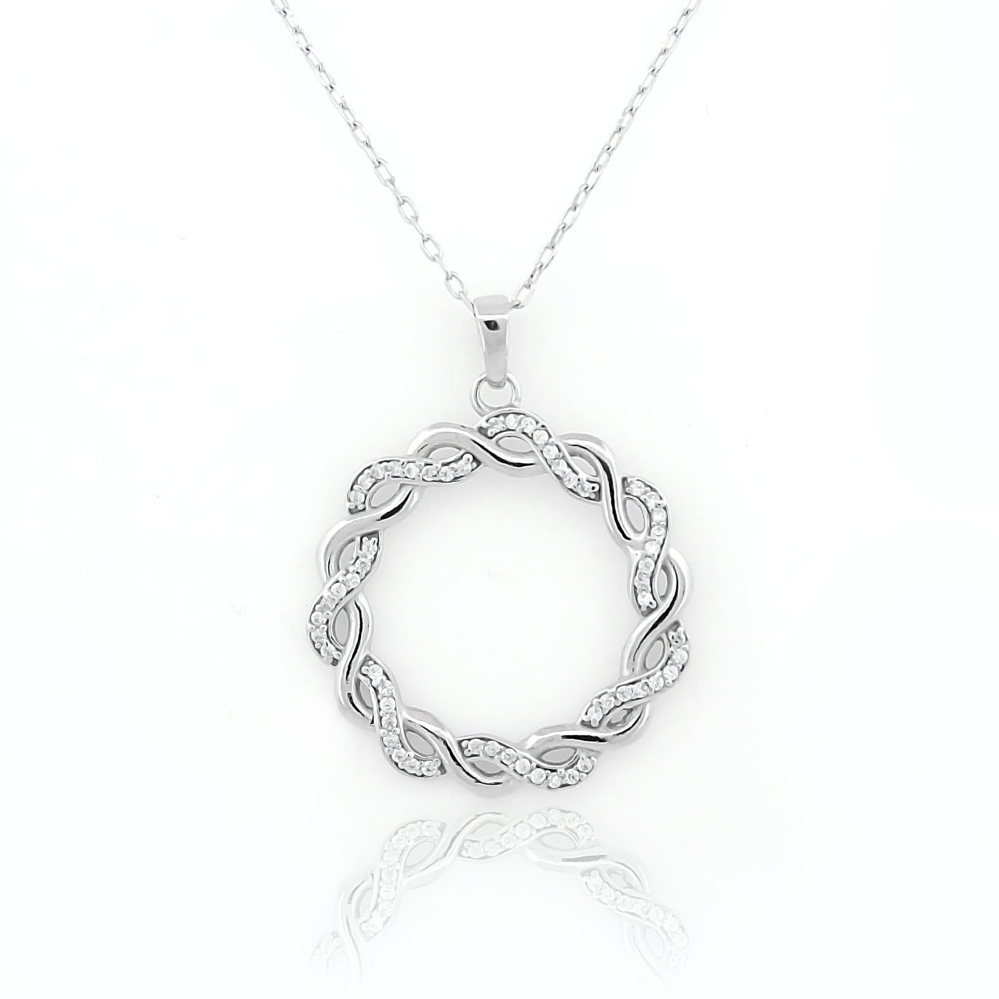 92.5 Twisted Silver Circle Pendant