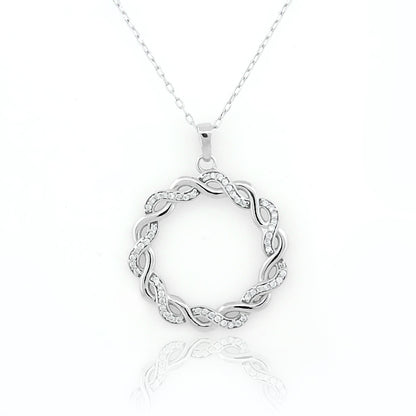 92.5 Twisted Silver Circle Pendant
