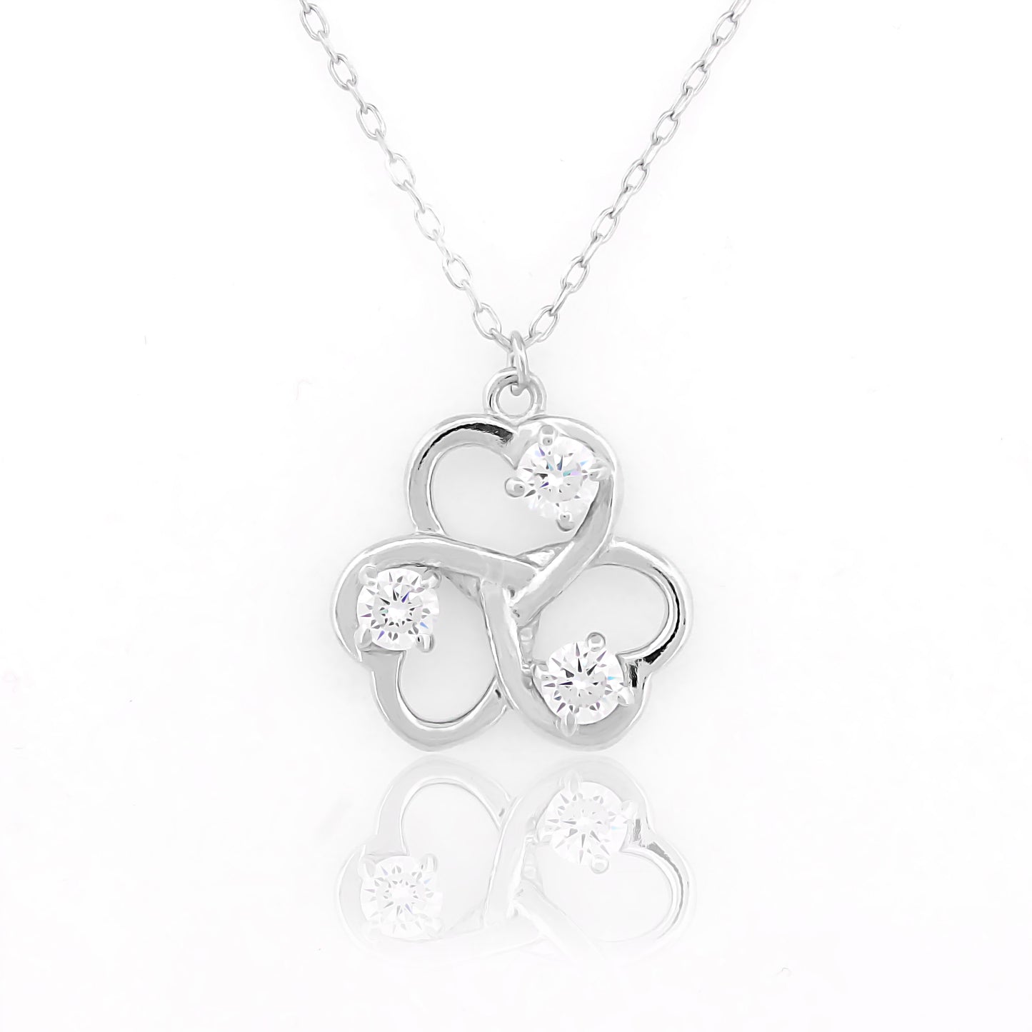 Trinity Bloom Silver Pendant with Silver Accents
