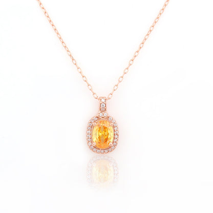 Pastel Sunshine Yellow Gemstone  92.5 Silver Pendant Necklace
