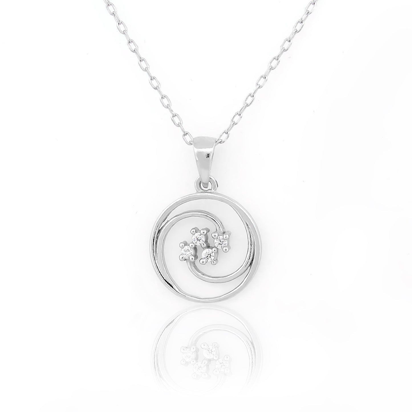 Silver Spiral Bloom Pendant