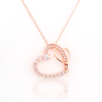 92.5 Silver Tone Heart Pendant Necklace