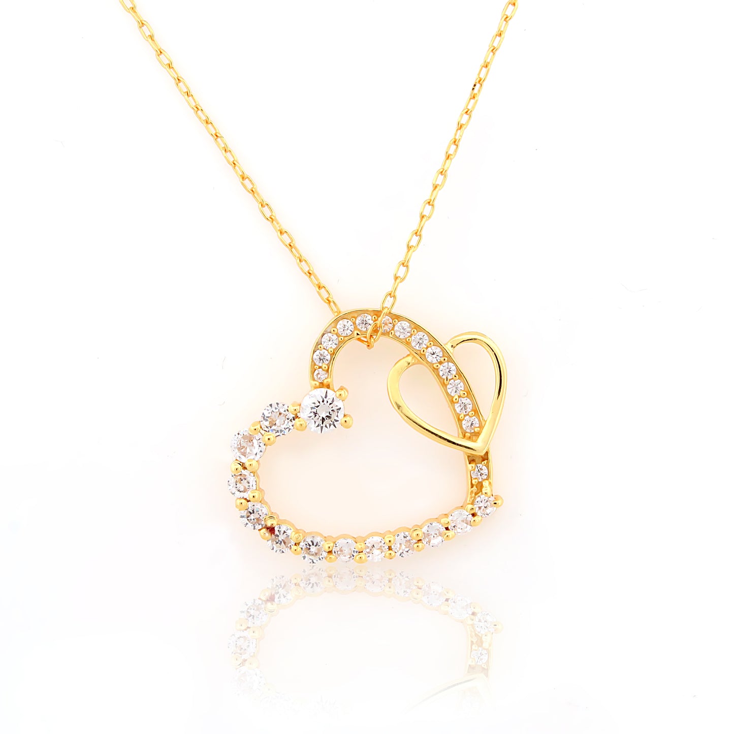 92.5 Silver Tone Heart Pendant Necklace