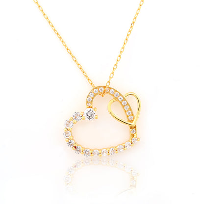 92.5 Silver Tone Heart Pendant Necklace