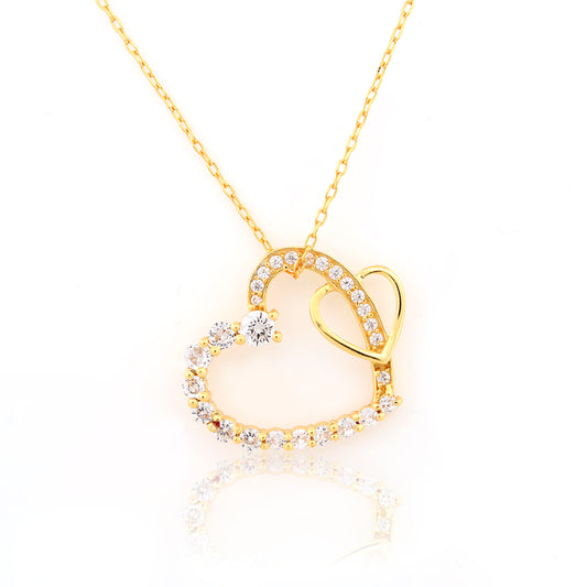 92.5 Silver Tone Heart Pendant Necklace