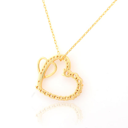 92.5 Silver Tone Heart Pendant Necklace