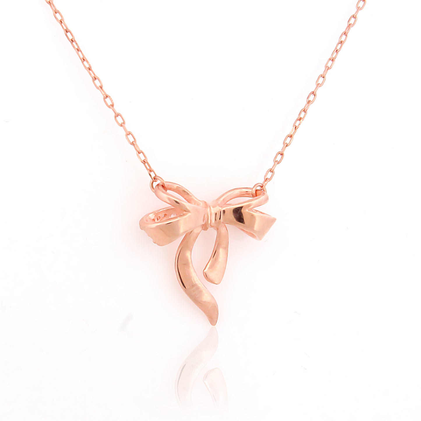 Bow Pendant with Sparkle 92.5 Silver Pendant Chain