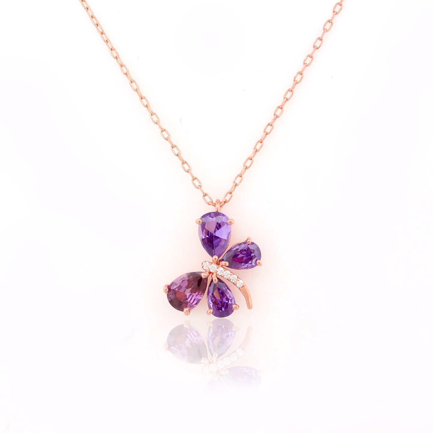 Purple Stone Butterfly Pendant