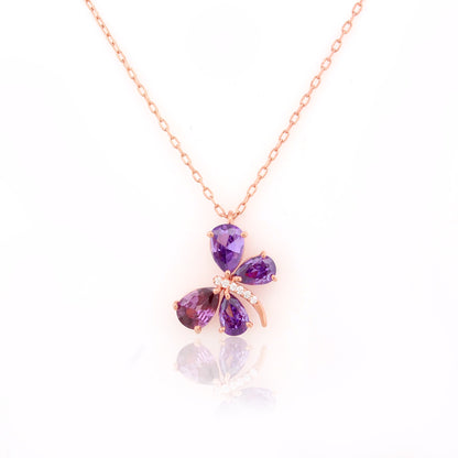 Purple Stone Butterfly Pendant