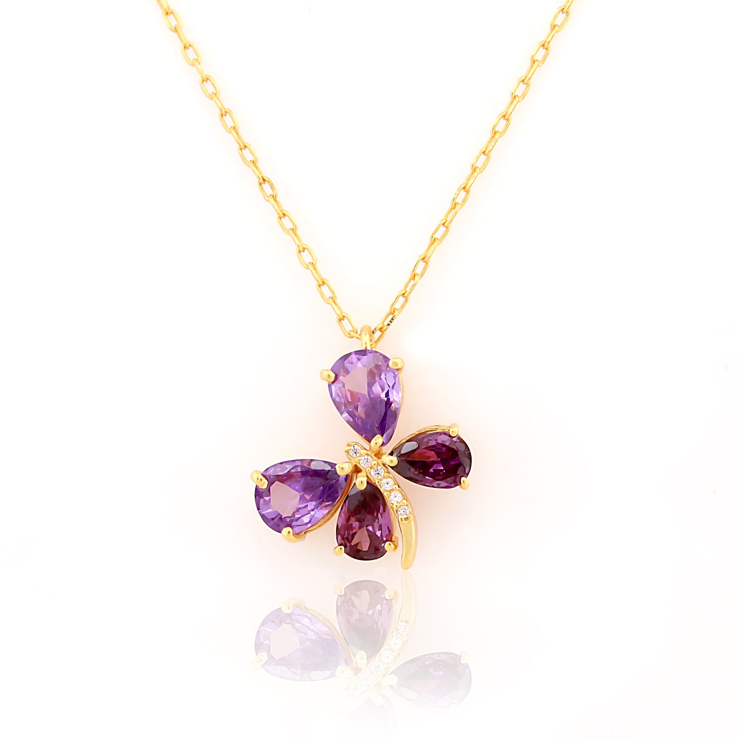 Purple Stone Butterfly Pendant