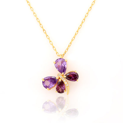 Purple Stone Butterfly Pendant