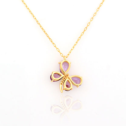 Purple Stone Butterfly Pendant