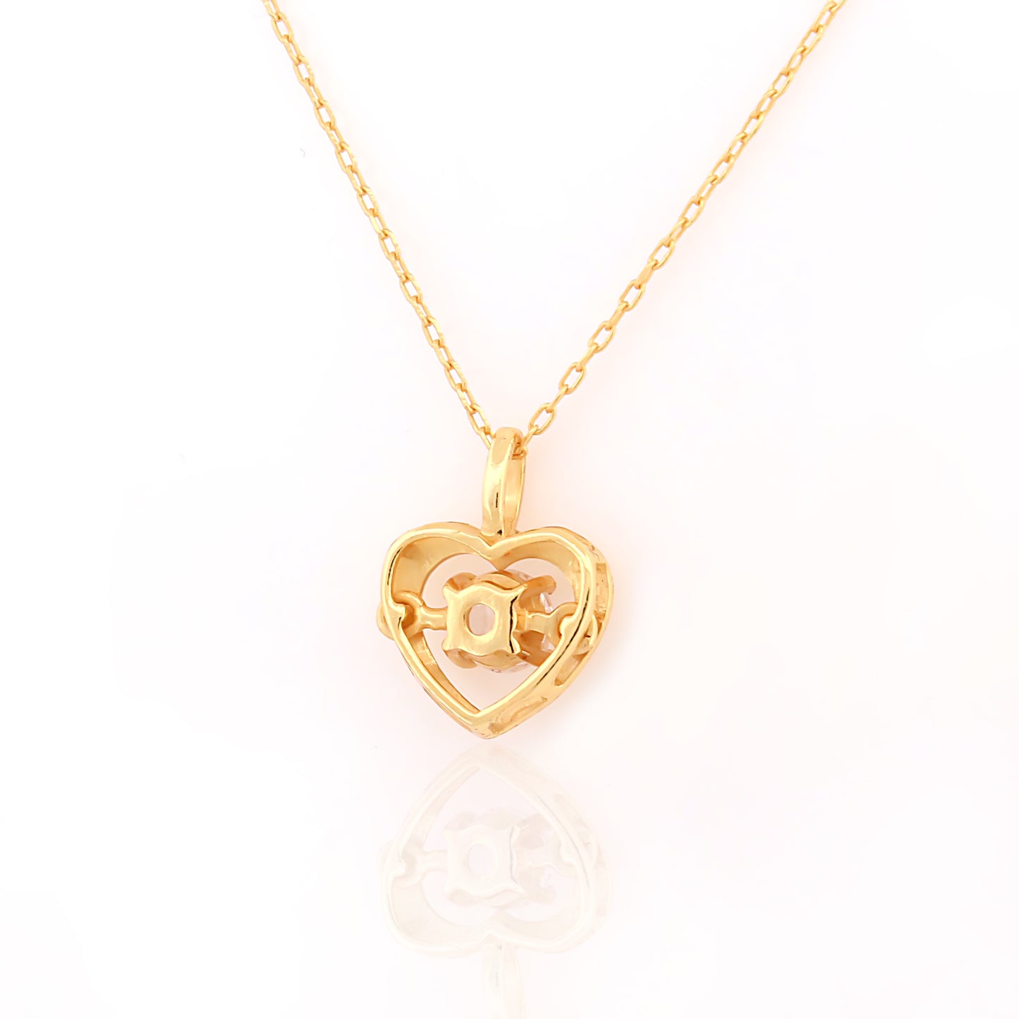 Silver Heart with Center Stone Necklace