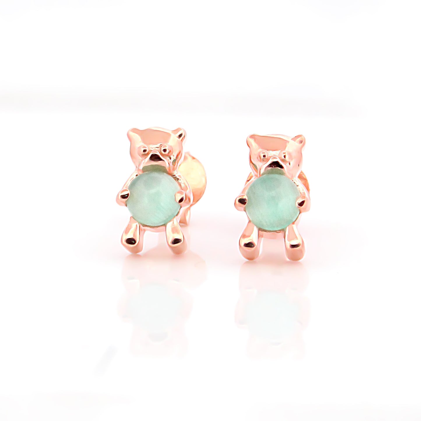 Teddy Bear Silver Earrings