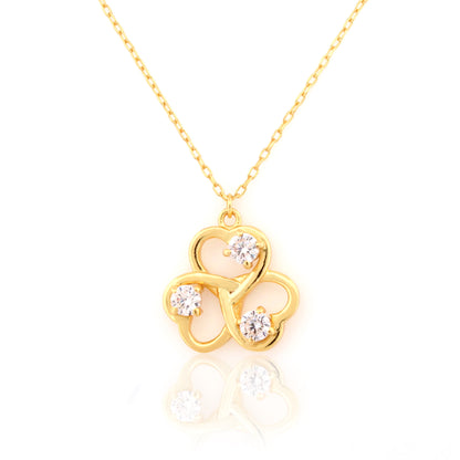 Trinity Bloom Silver Pendant with Silver Accents