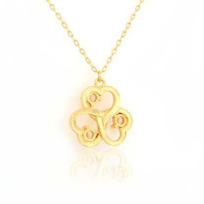 Trinity Bloom Silver Pendant with Silver Accents