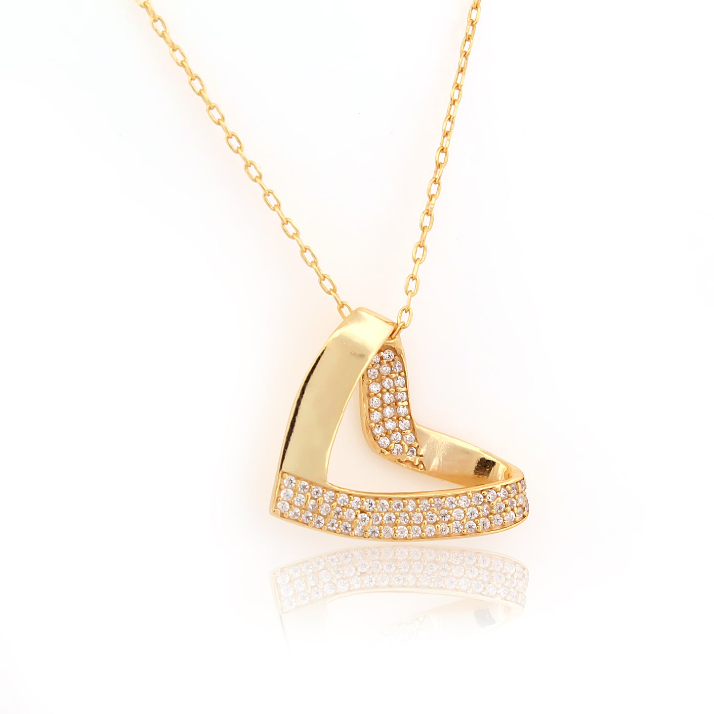 Twisted Ribbon Heart 92.5 Silver Pendant Chain