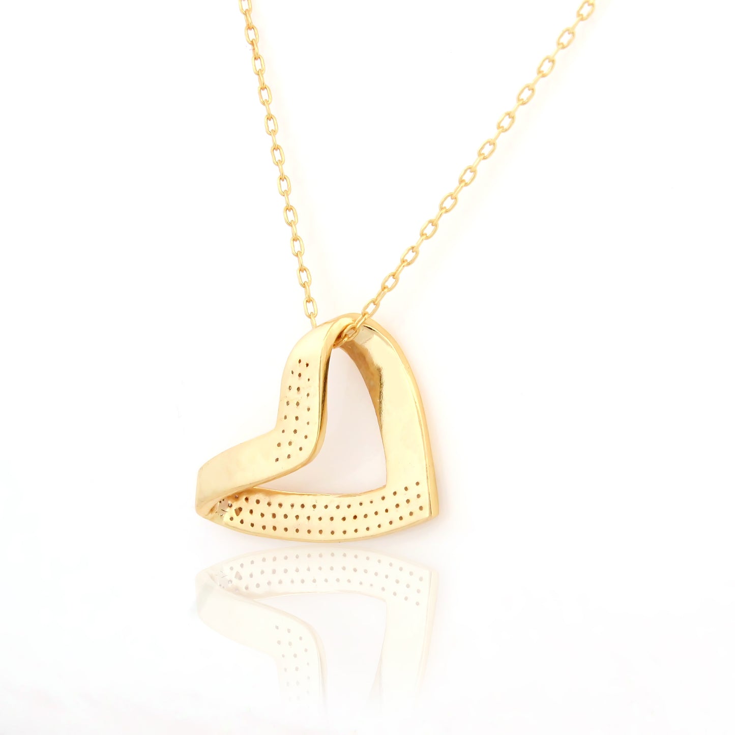 Twisted Ribbon Heart 92.5 Silver Pendant Chain