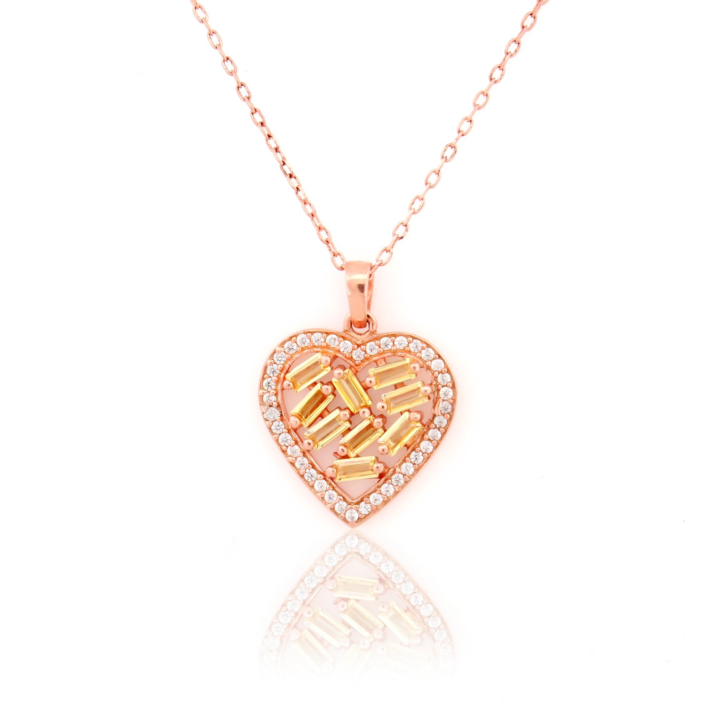 Mini Mosaic Heart Silver Necklace