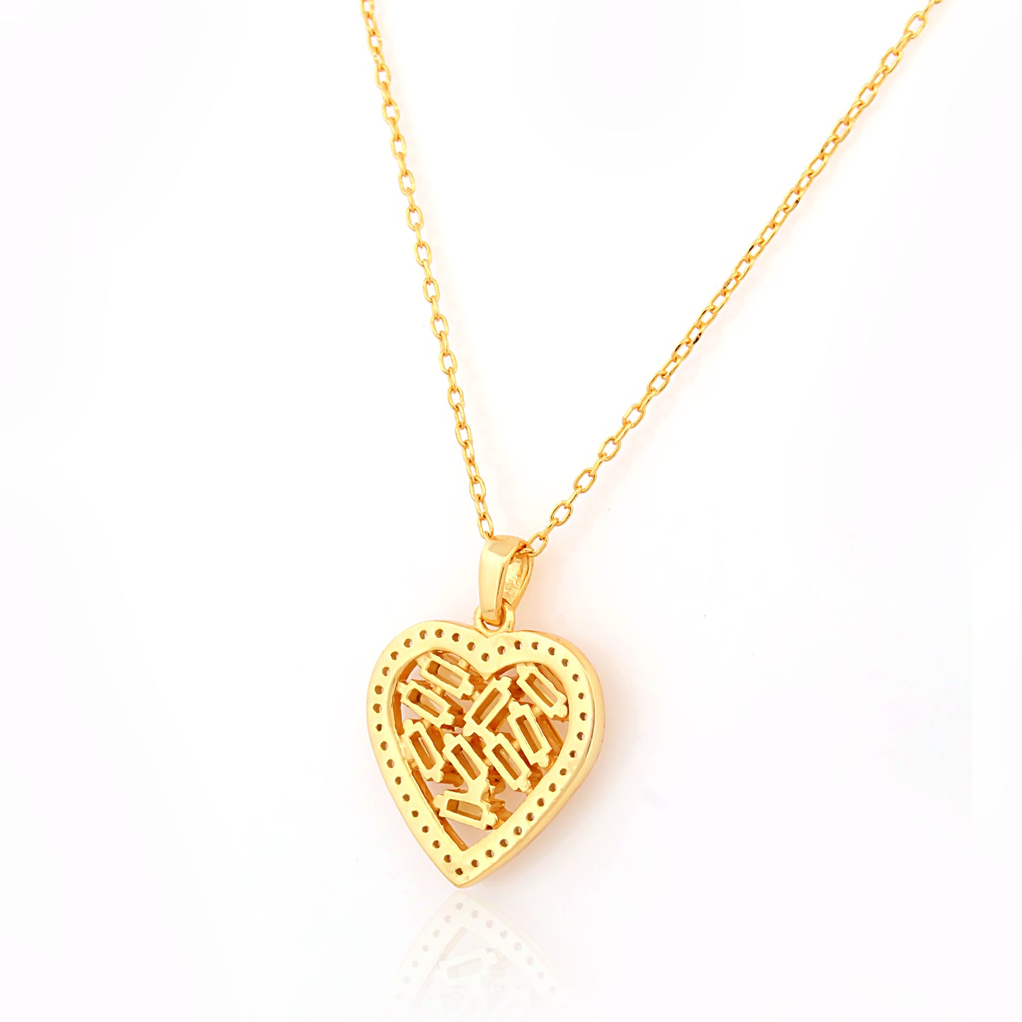 Mini Mosaic Heart Silver Necklace