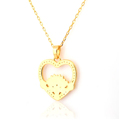 Sparkling Lotus in Heart with 92.5 Silver Pendant Chain