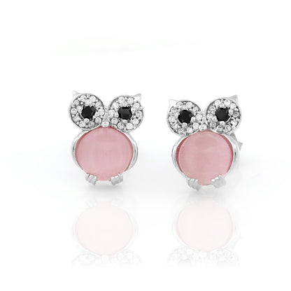 Classic Owl Stud Earrings in 92.5 Silver
