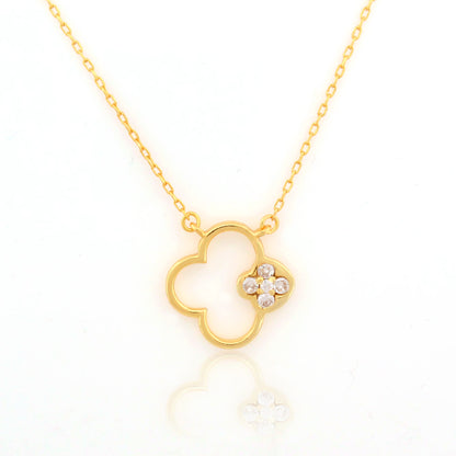 Silver Four-Leaf Clover Pendant Necklace