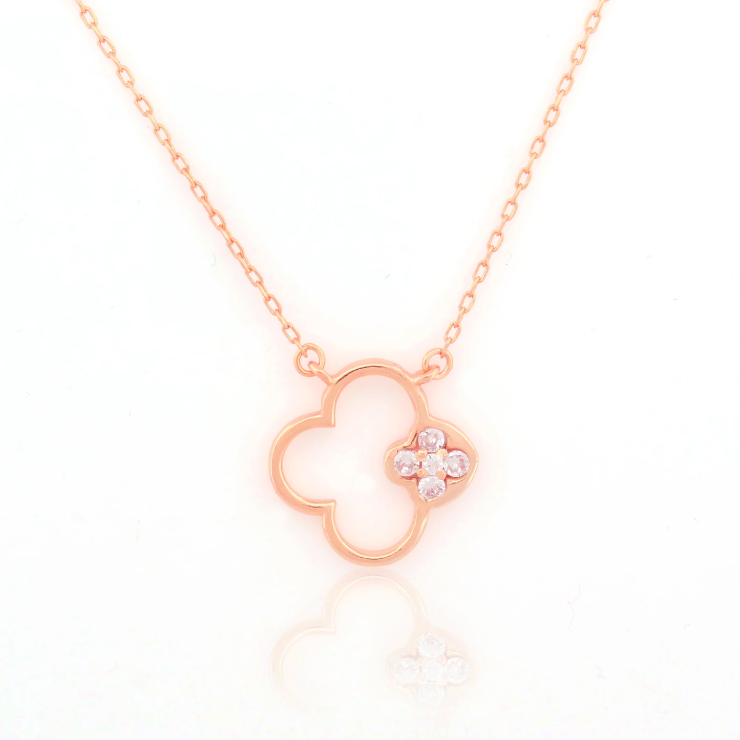 Silver Four-Leaf Clover Pendant Necklace