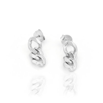 Textured Chain-Link Drop Earrings