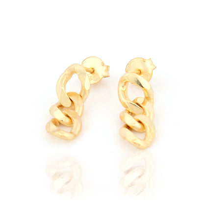 Textured Chain-Link Drop Earrings