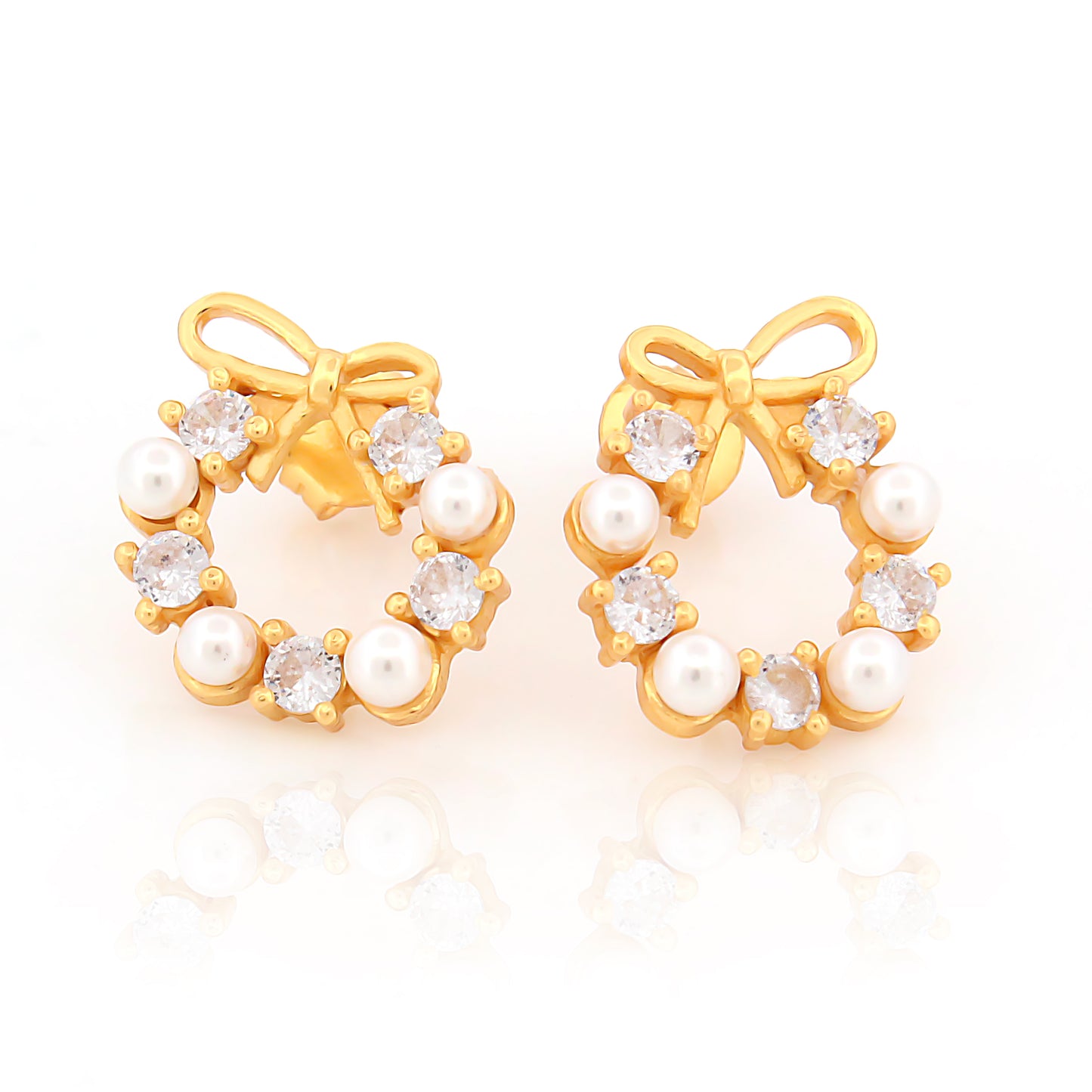 Bow Floral Stud Earrings