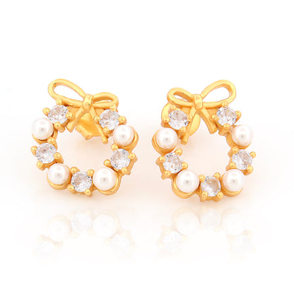 Bow Floral Stud Earrings