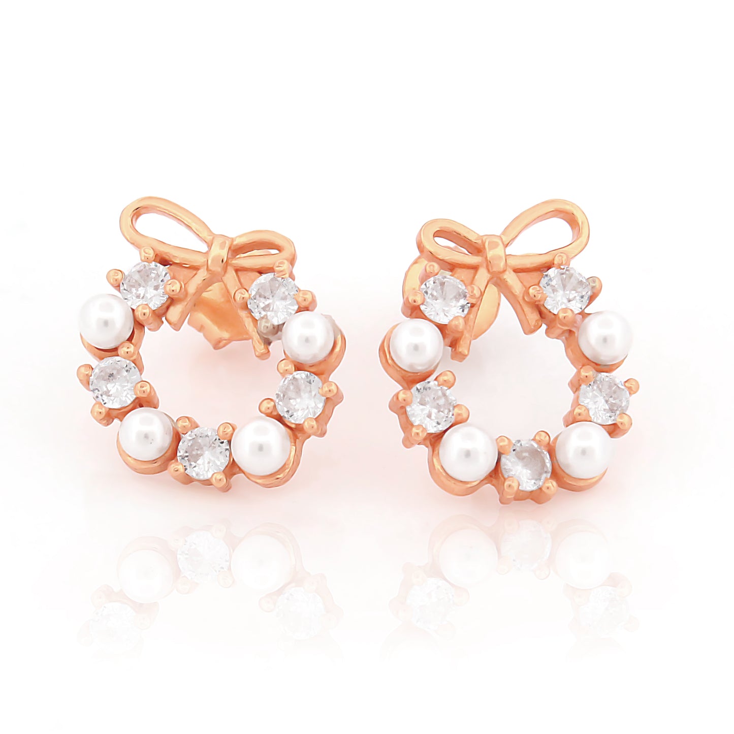 Bow Floral Stud Earrings