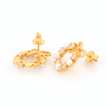 Bow Floral Stud Earrings