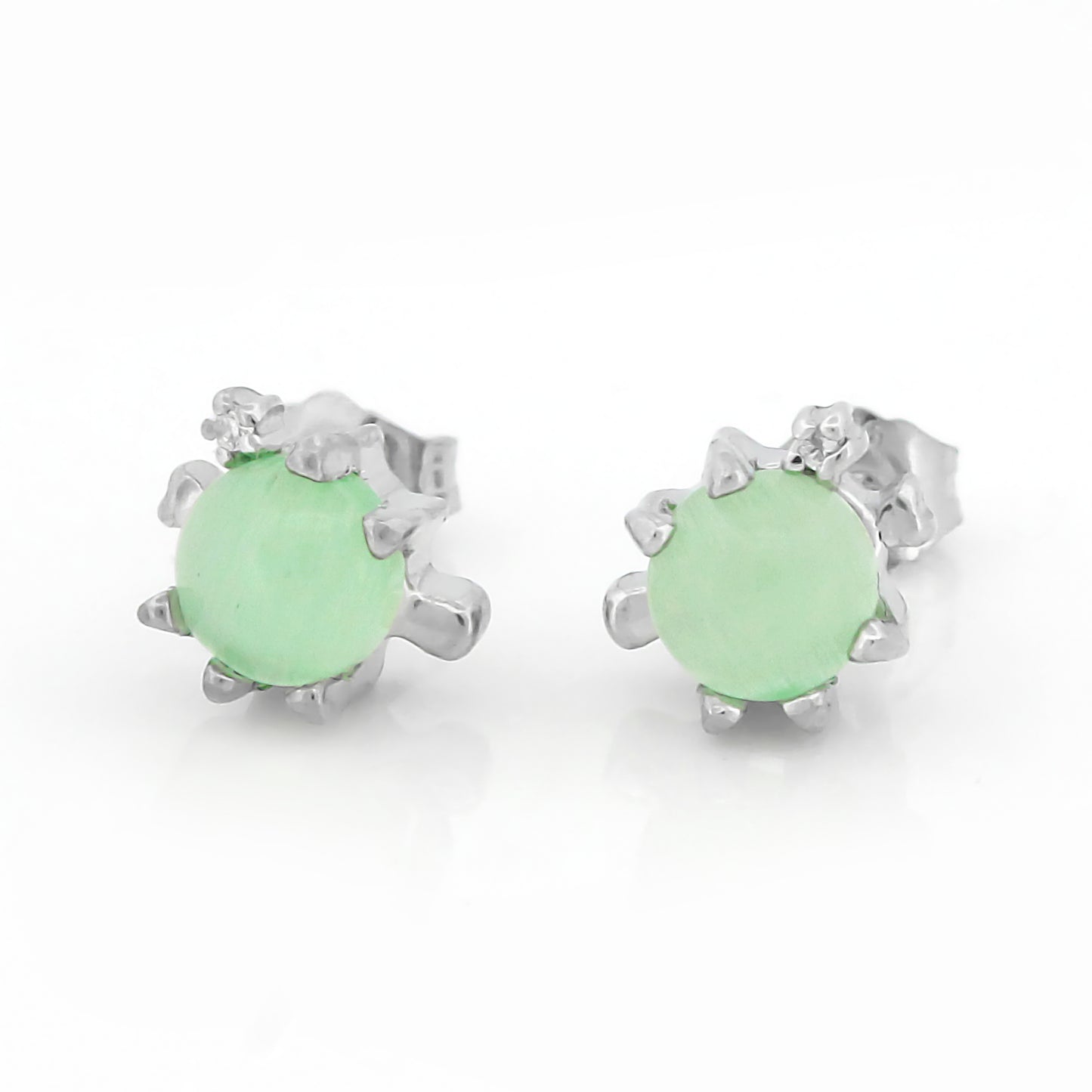 Turtle Stud Earrings with Green Shell