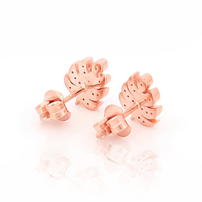 Leaf Vein Stud Earrings