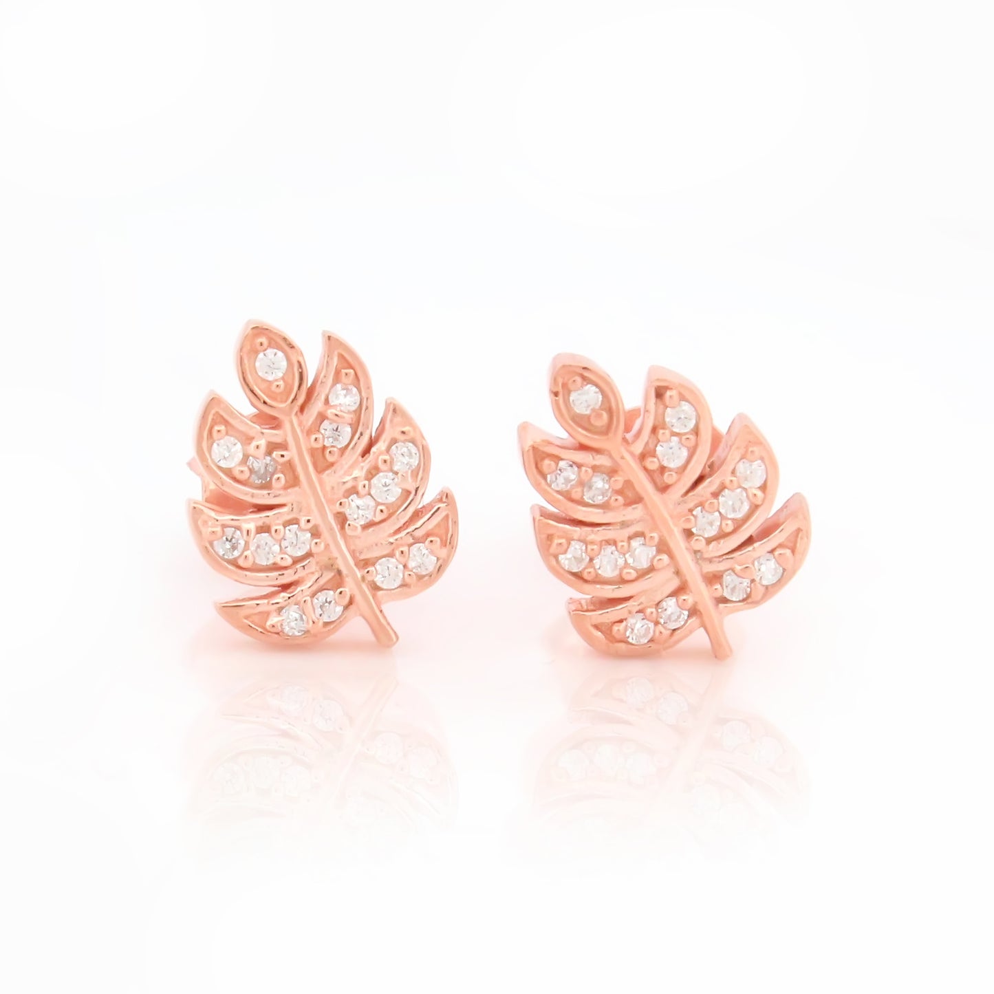 Leaf Vein Stud Earrings