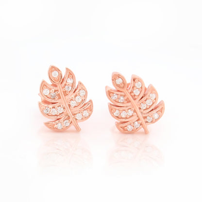 Leaf Vein Stud Earrings