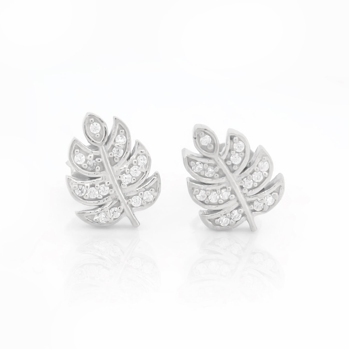 Leaf Vein Stud Earrings
