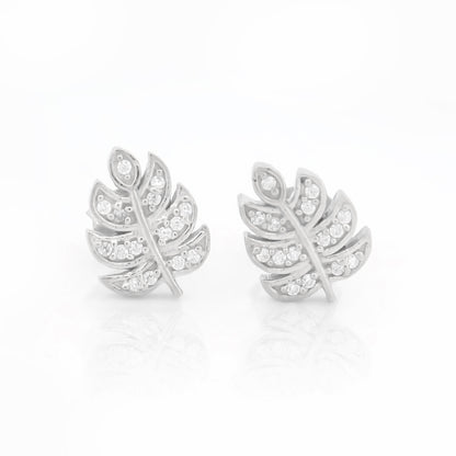 Leaf Vein Stud Earrings