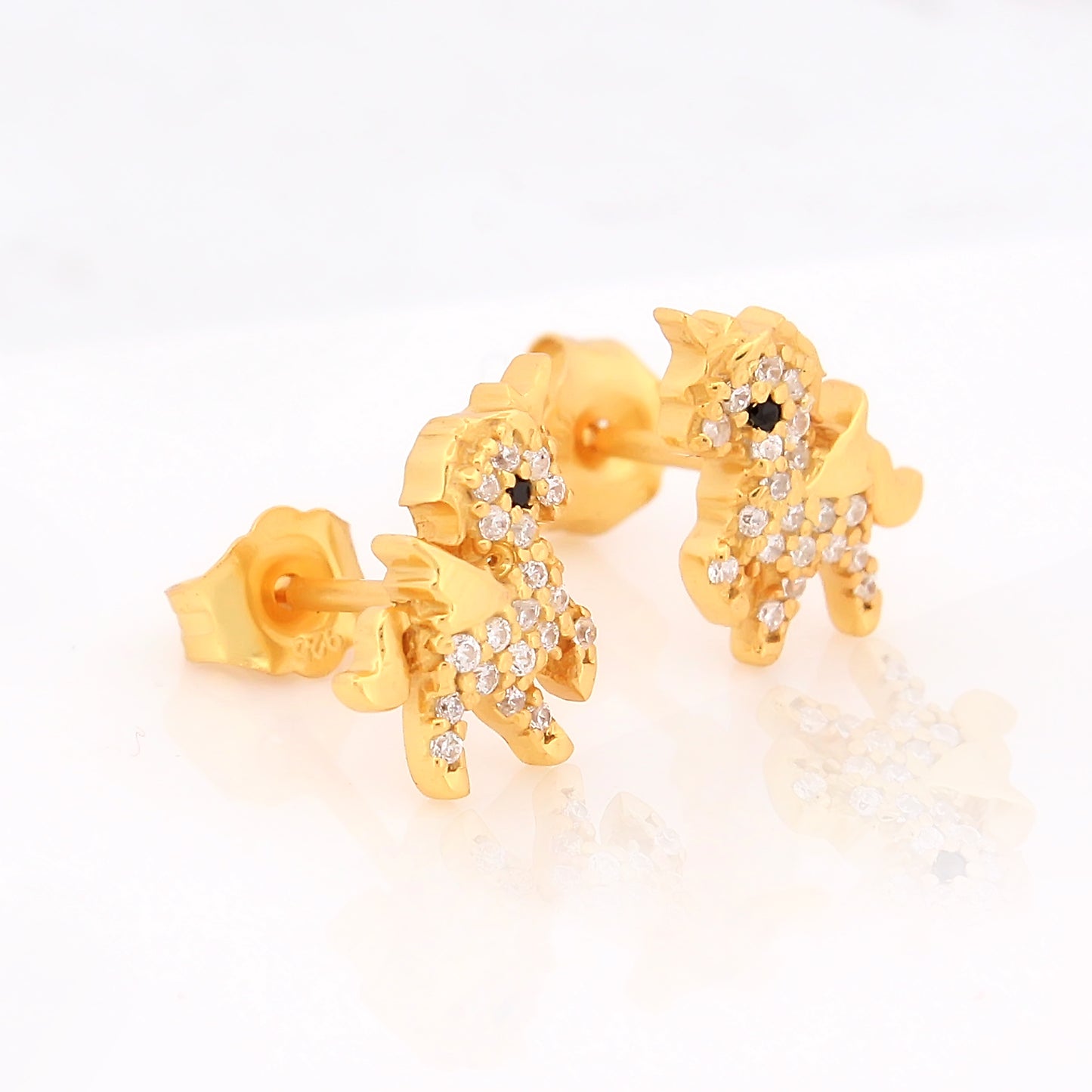 Sparkling Unicorn Stud Earrings in Silver