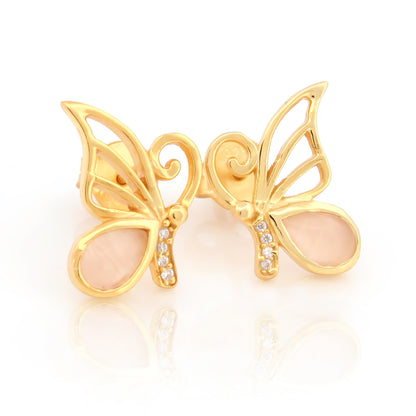 Elegant Butterfly Wing Earrings in Silver