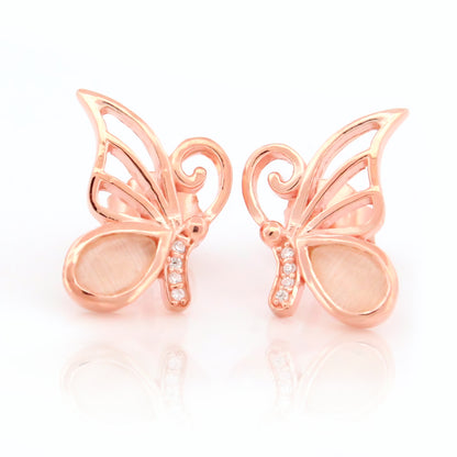 Elegant Butterfly Wing Earrings in Silver