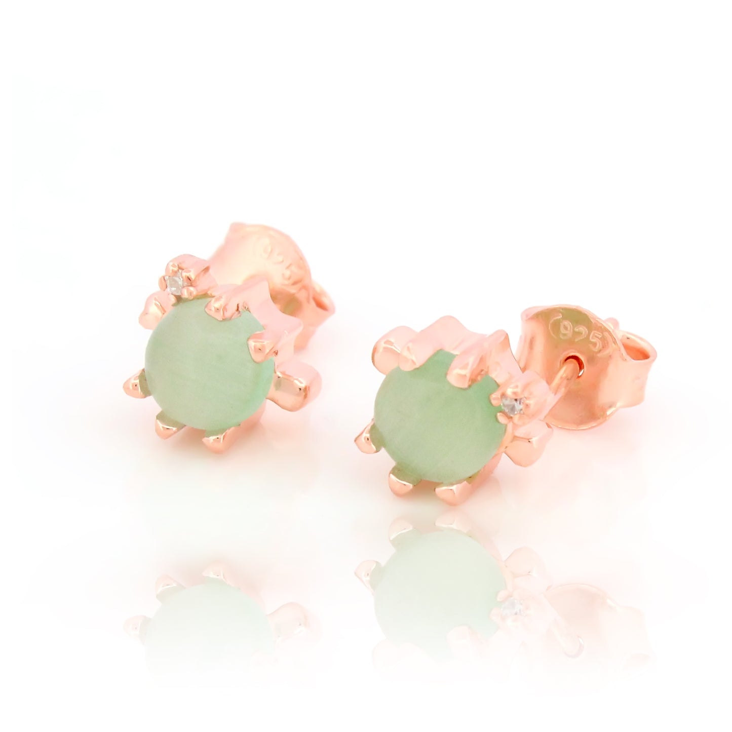 Turtle Stud Earrings with Green Shell