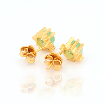 Turtle Stud Earrings with Green Shell