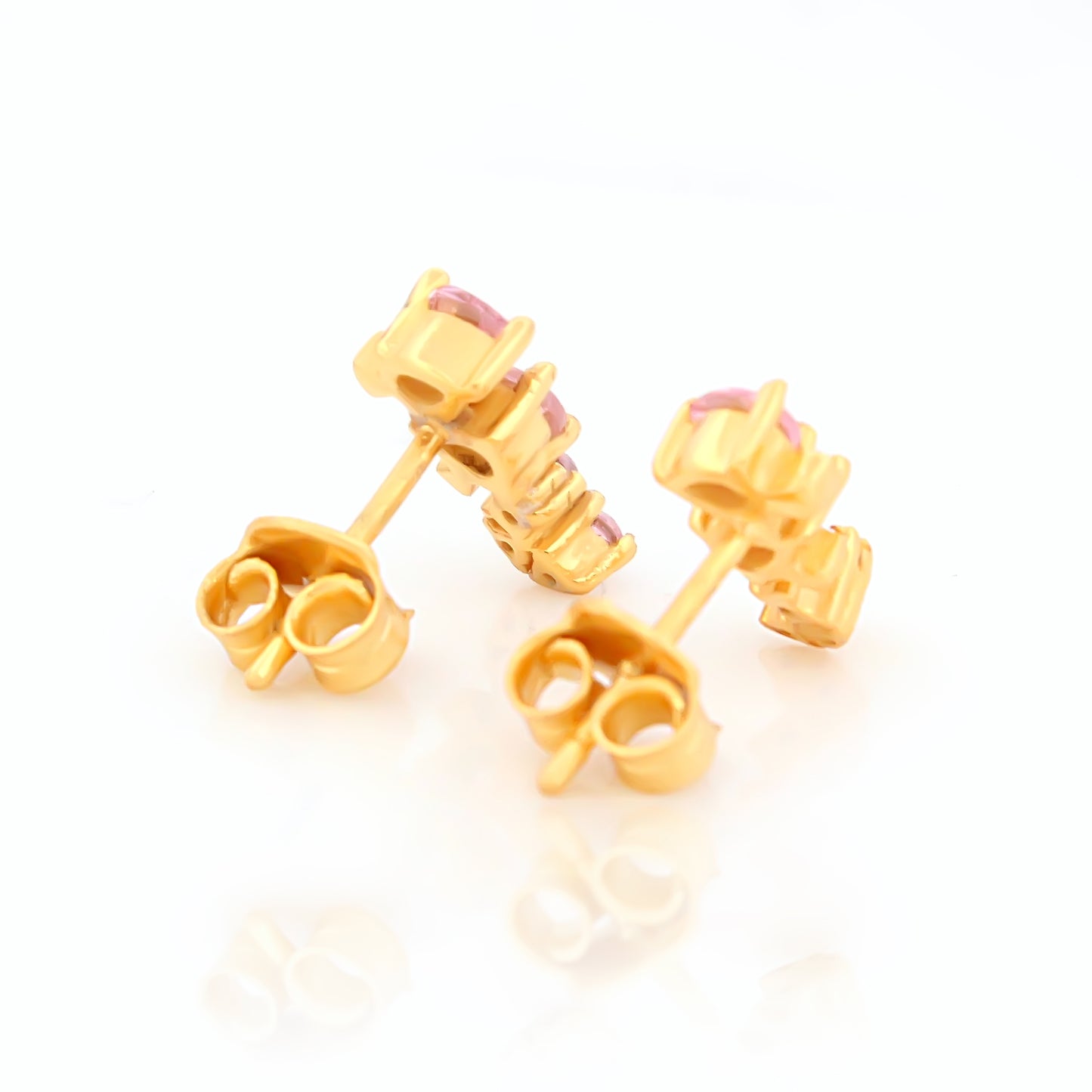 Seahorse Stud Earrings with Dangling Shell