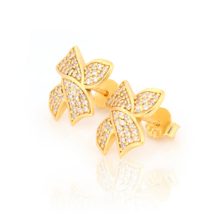 Micro-Stone Bowknot Studs
