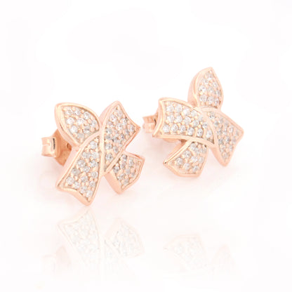 Micro-Stone Bowknot Studs