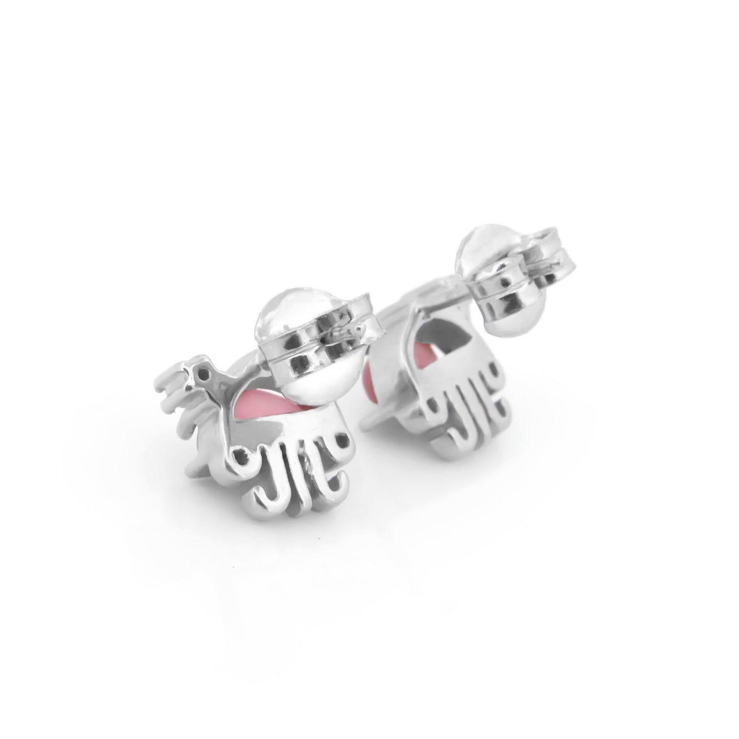 Jellyfish Stud Earrings with Pink Accent